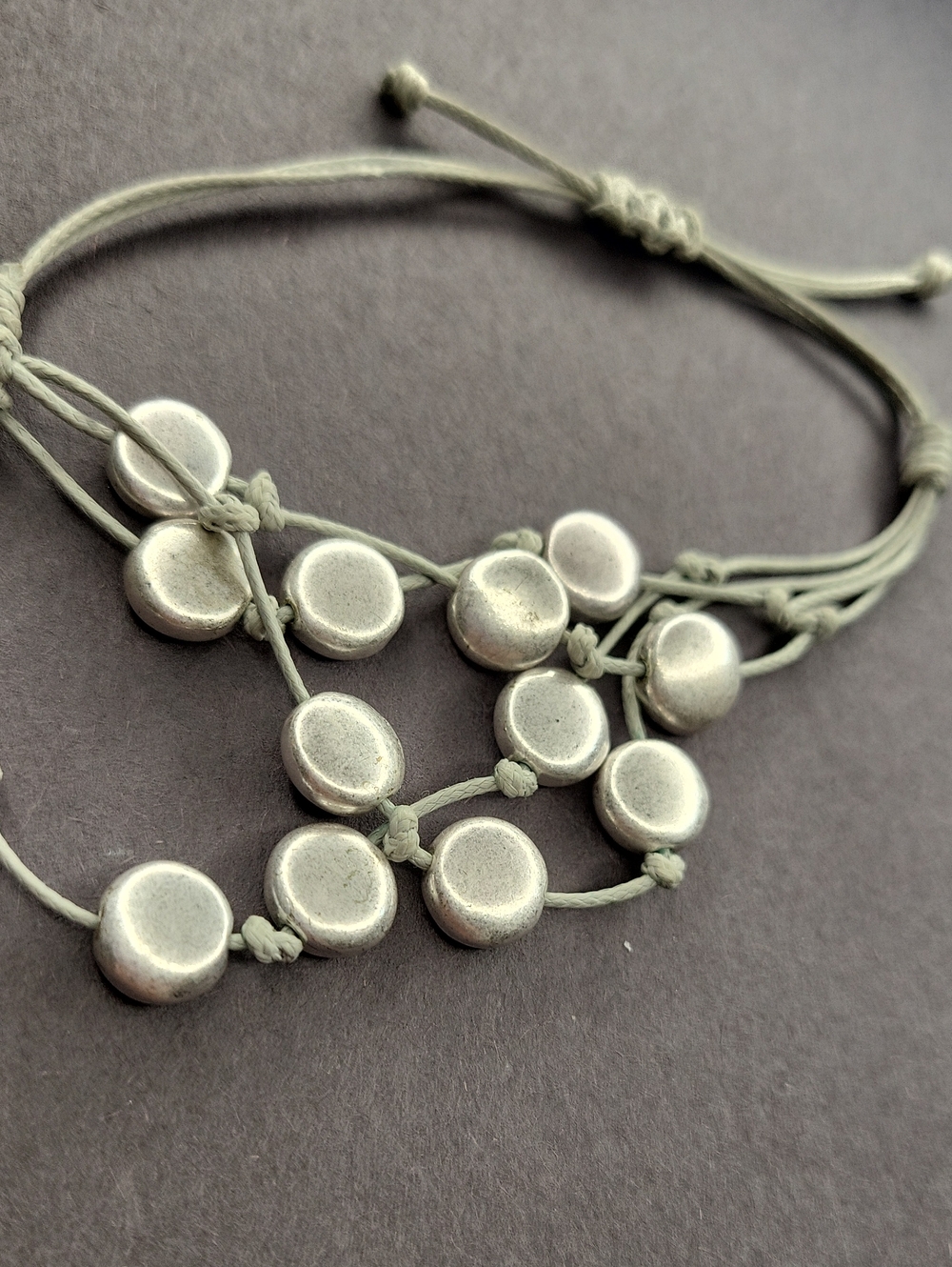 Handmade Silver Bead Bracelet